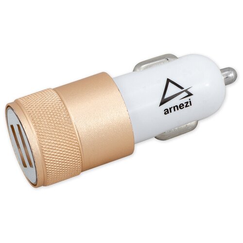 Адаптер Автомобильный 2usb 5в 2.4а В Прикуриватель Белый/Золотой ARNEZI арт. A0603011
