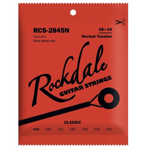 ROCKDALE RCS-2845N струны для классической гитары, нормальное натяжение, нейлон (посеребренная оплетка)