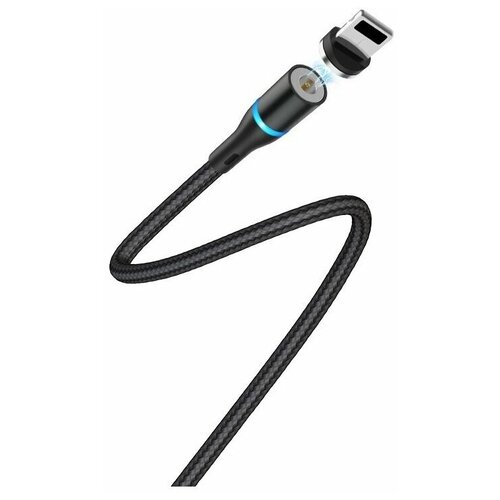 Кабель Borofone BU16 USB - Lightning 1.0м 2.4A ткань (Черный) кабель usb lightning для iphone 2 4a bu16 1 2 м магнитный красный юсб лайтинг