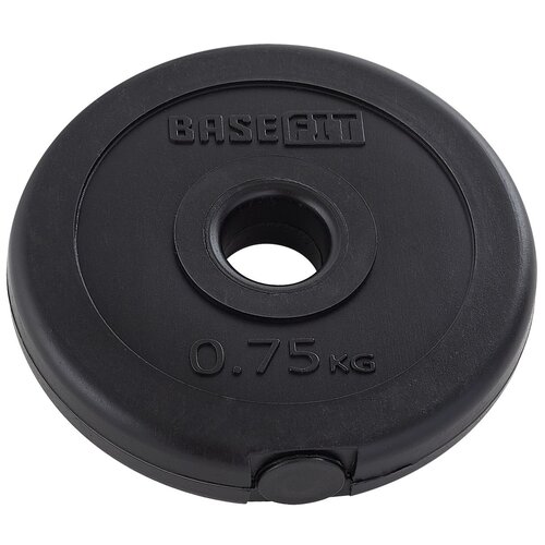 Диск BaseFit BB-203 0.75 кг 0.8 кг 1 шт. черный диск пластиковый basefit bb 203 10 кг d 26 мм черный