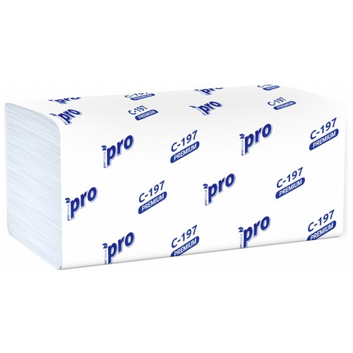 полотенца бумажные protissue premium c 197 v сложения двухслойные 20 уп белый без запаха 21 х 22 см Полотенца бумажные Protissue Premium C-197 V-сложения двухслойные 200 лист., белый 21 х 22 см