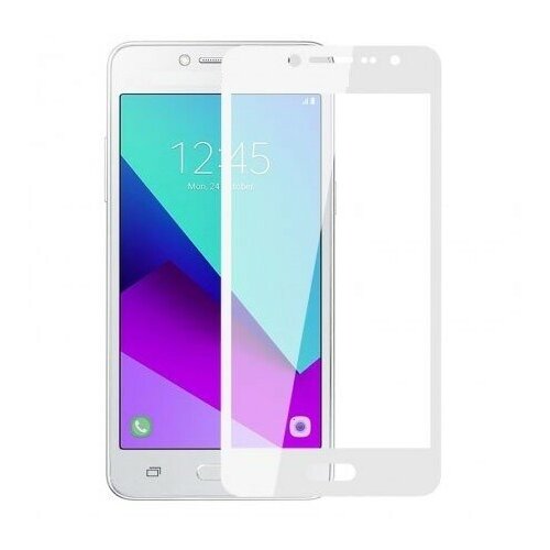 Защитное стекло на полный экран для Samsung Galaxy J2 2018 белое