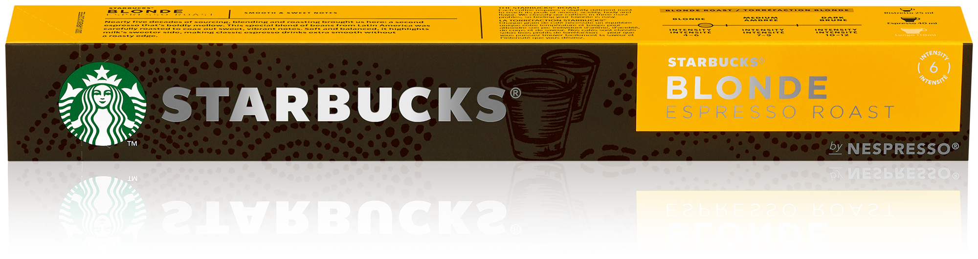 Кофе в капсулах Starbucks Nespresso Blonde Espresso Roast 10кап. / Starbucks Nespresso Blonde Espresso Roast 10caps 53g