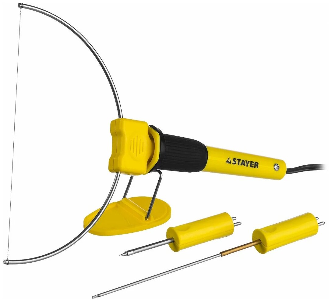 Прибор для художественной резки пенопласта, пластика 45257-H3, STAYER 3 насадки, 7Вт, 220 В