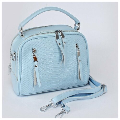 фото Сумка женская натуральная кожа hd-0079-y, 1отд+карм/пер, плечевой ремень, голубой 239303 аделия