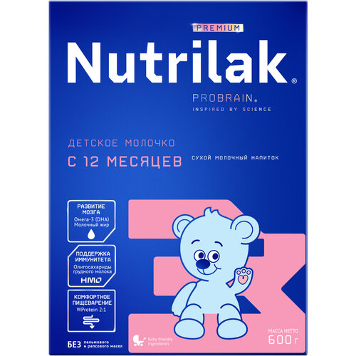 фото Смесь nutrilak premium 3, старше 12 месяцев, 600 г