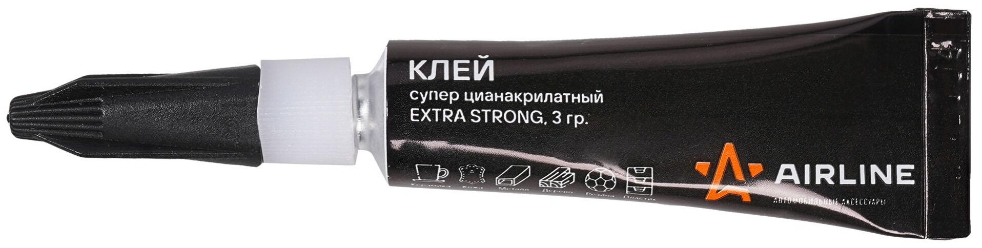 Клей супер цианакрилатный EXTRA STRONG, 1 шт., 3 гр., блистер с подвесом AIRLINE - фото №2