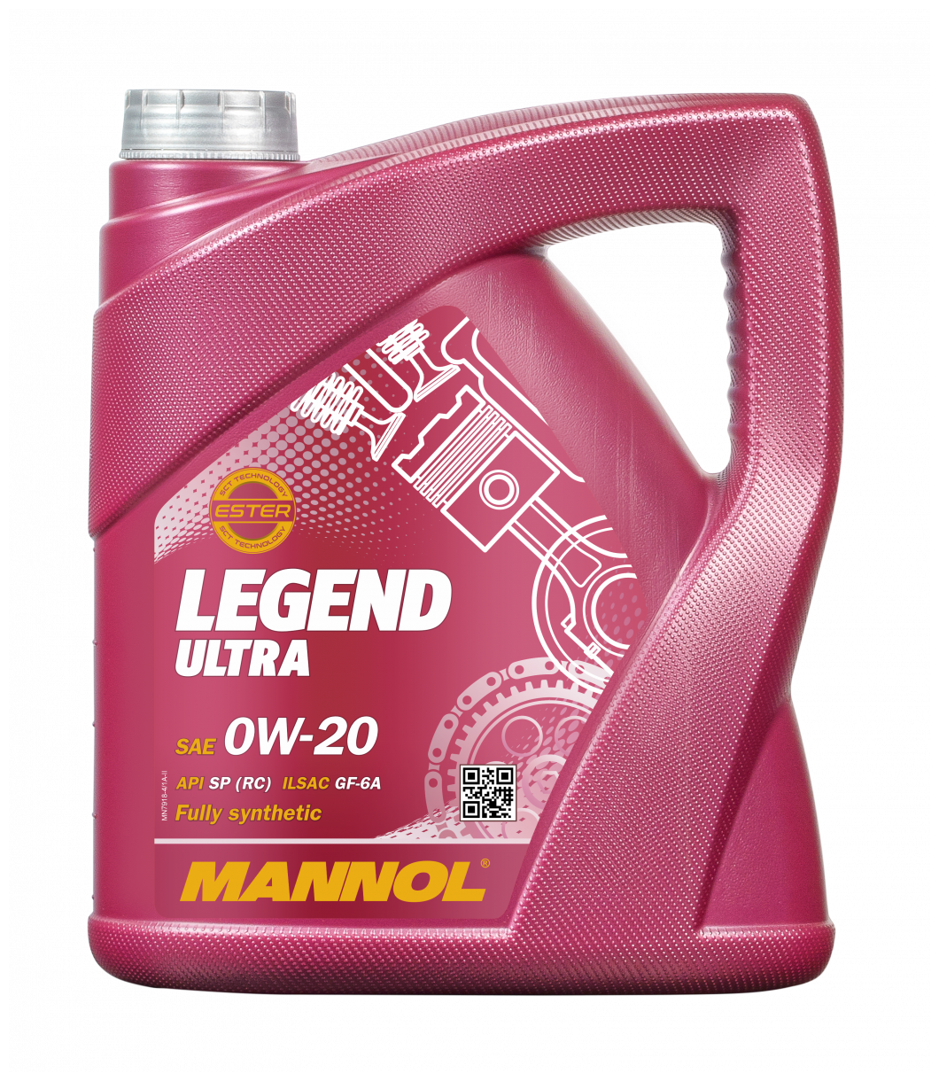 Синтетическое моторное масло Mannol 7918 Legend Ultra 0W-20, 4 л