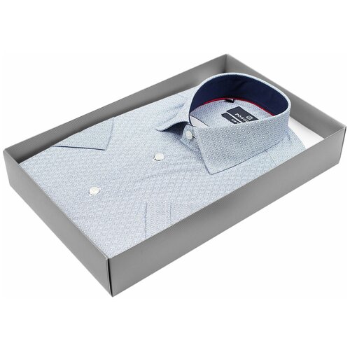 фото Рубашка poggino 6000-22 цвет серо-голубой размер 46 ru / s (37-38 cm.)