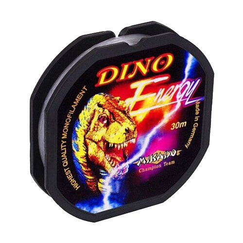 mikado леска dino energy 30м 0 10мм 2 1кг арт zgc 010 p Монофильная леска MIKADO Dino Energy d=0.18 мм, 30 м, 4.7 кг, прозрачный, 1 шт.