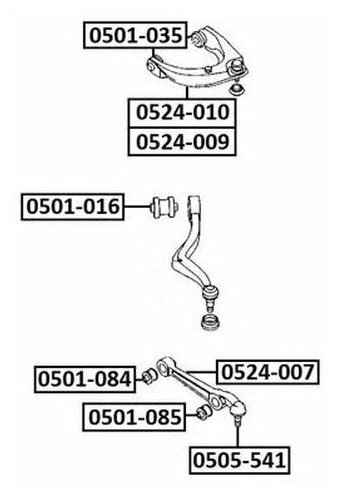 Рычаг Передний Верхний Правый Asva 0524-009 ASVA арт. 0524-009