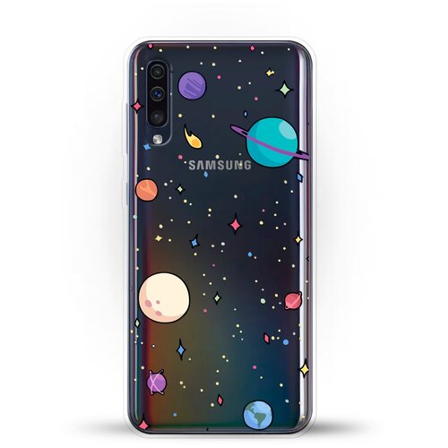 Силиконовый чехол Звезды и планеты на Samsung Galaxy A50 силиконовый чехол звезды и планеты на samsung galaxy s20fe fan edition