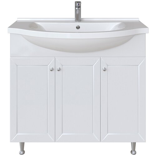 фото Тумба для ванной комнаты sanstar бриз 90 с раковиной, напольная, белая, шхвхг:90х86х51