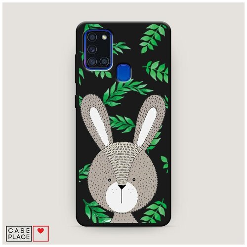 фото Чехол силиконовый матовый samsung galaxy a21s зайчик в листочках case place