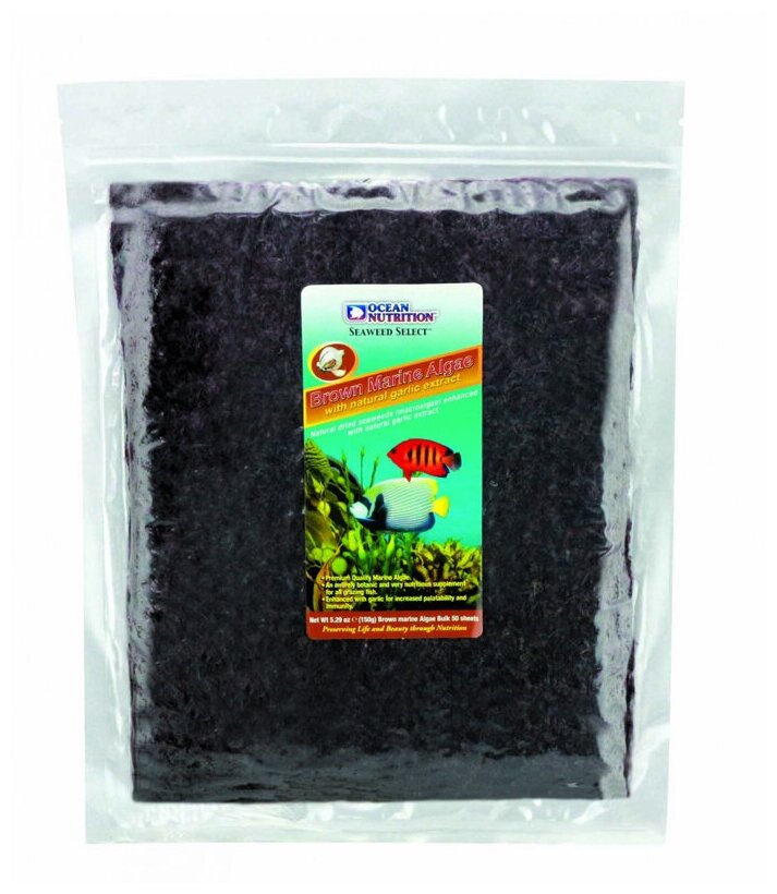 Водорослевые листья Ocean Nutrition Brown Seaweed, бурые, с клипсой,30гр - фотография № 3