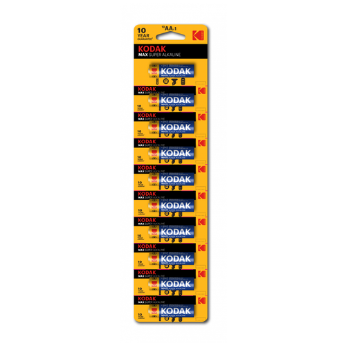 Батарейки KODAK LR6/10BL MAX Super Alkaline, 10 шт в блистере