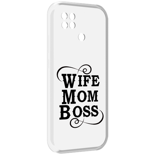 Чехол MyPads жена-мама-босс для Poco C40 задняя-панель-накладка-бампер