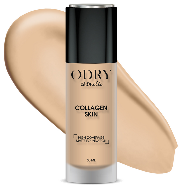 Тональный крем Odry Collagen skin, маскирующий с матовым финишем, оттенок: 04, 35мл