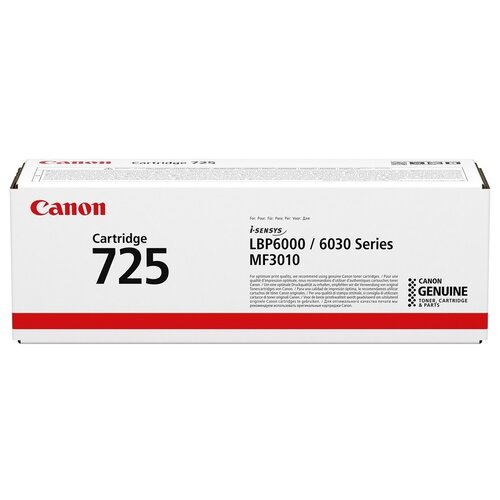 Картридж Canon 725 3484B005/3484B002, 1600 стр, черный картридж лазерный canon cartridge 725 3484b002 3484b005 черный оригинальный