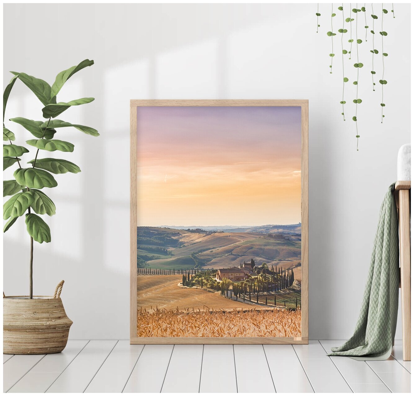 Постер без рамки на стену "Тоскана. Италия, пейзаж" декор для интерьера 30х40 см, интерьерная картина в подарочном тубусе