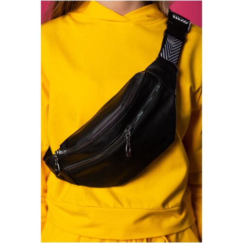 фото Сумка поясная повседневная, искусственная кожа, черный pro100 товары