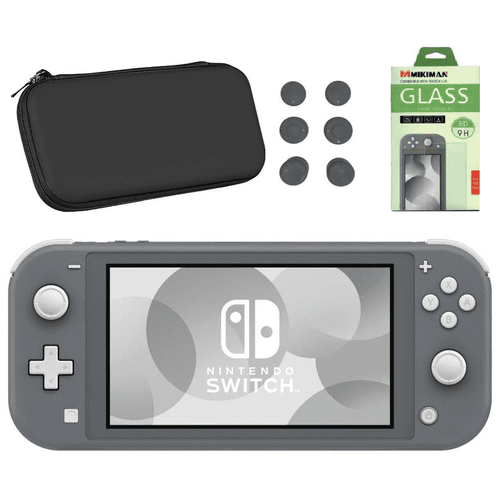 фото Nintendo switch lite (серый) + 6 накладок на стики + пленка для экрана + чехол