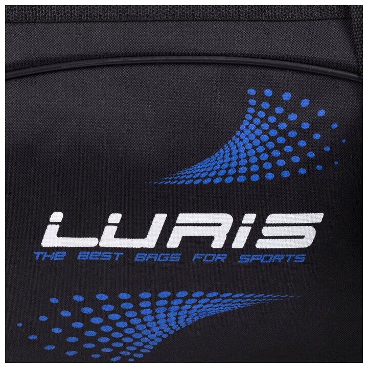 Сумка спортивная Luris отдел на молнии, 2 наружных кармана, длинный ремень, синий/черный - фотография № 6