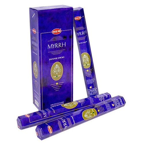 Купить Палочки ароматические благовония HEM ХЕМ Мирра Myrrh, 6 упаковок, 120 шт, коричневый