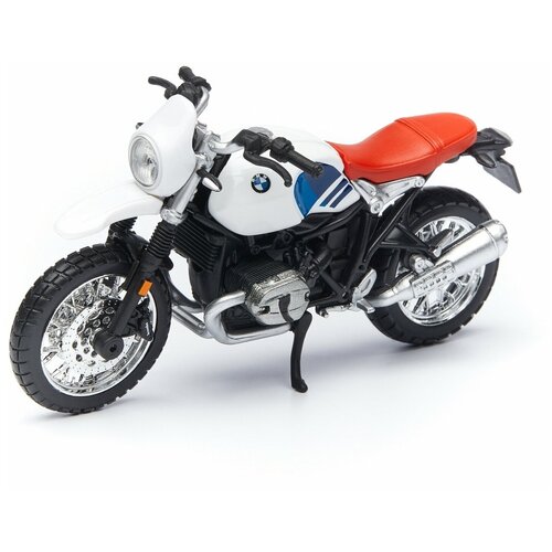 Мотоцикл Bburago BMW R nineT Urban GS 18-51069 1:18, 12 см, белый