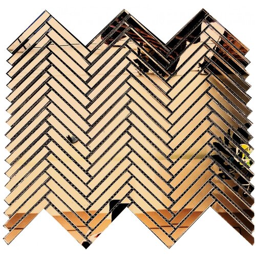 Мозаика зеркальная на сетке, бронзовое зеркало, 11 шт.