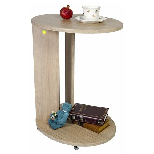 Столик приставной круглый Классик, цвет дуб каньон, Delicatex
