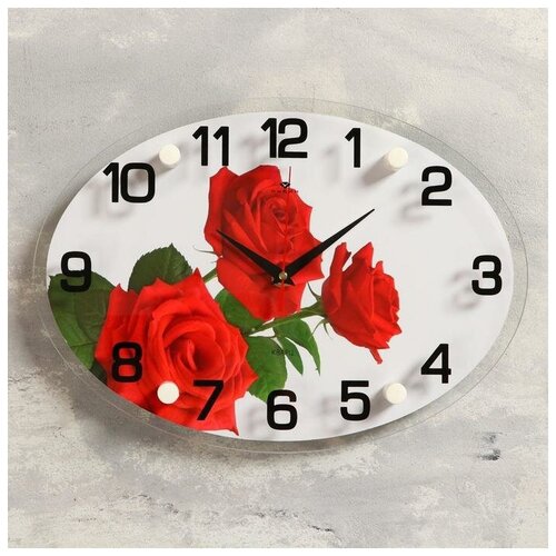 фото Часы настенные, серия: цветы, "три розы", 24х34 см mikimarket