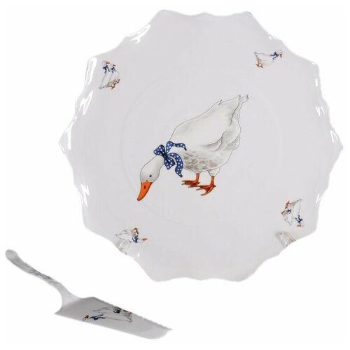 Тарелка для торта 30 см с лопаткой Chodov 