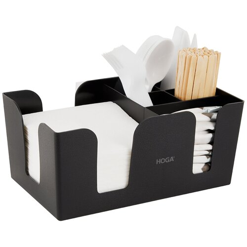 Органайзер для салфеток и барных принадлежностей 6-секционный HOGA-B400BK