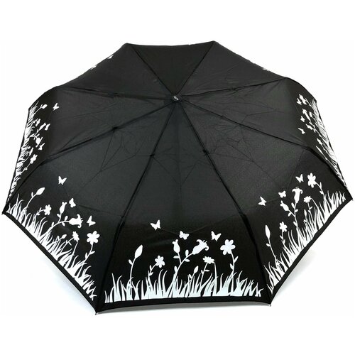 Зонт черный складной зонт magic с проявляющимся рисунком фиолетовый