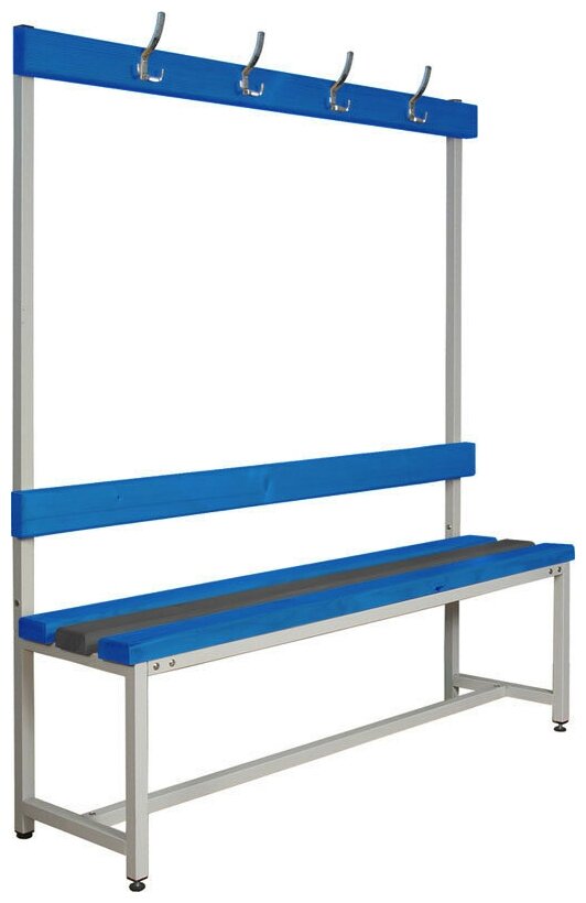Метал.Мебель К_СКП-1В-1500 скамья со спинк и веш,пластик,1500х390х1670