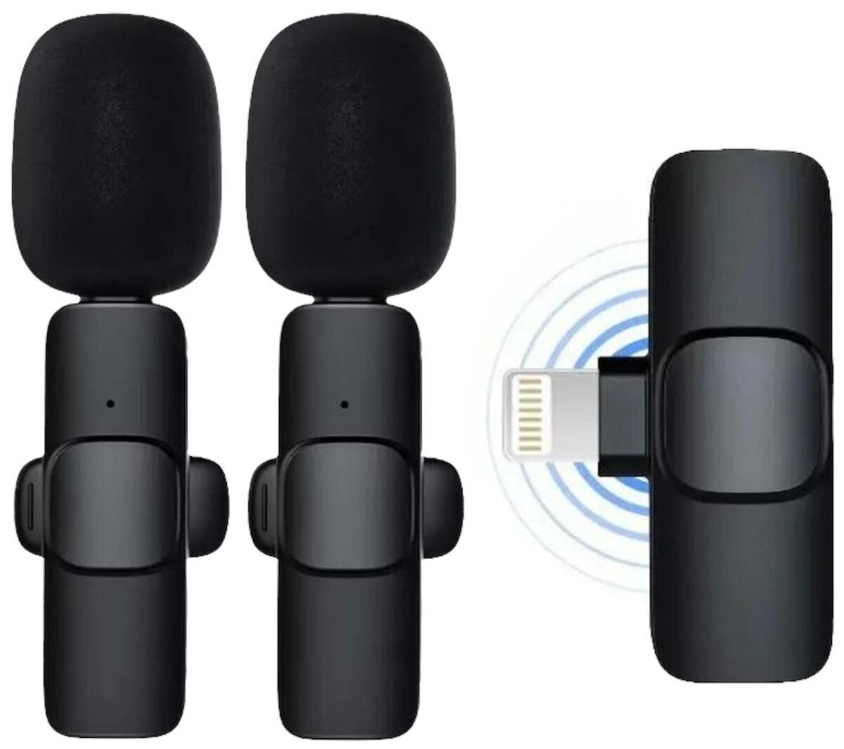 Комплект микрофонов петличных Bluetooth Lightning / Беспроводные петличные микрофоны Wireless Bluetooth Microphones Lightning