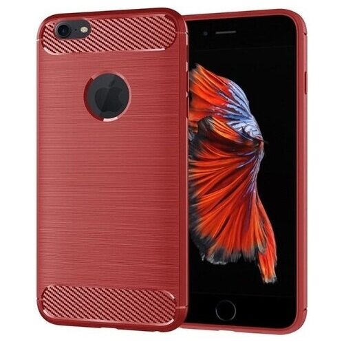 фото Чехол для iphone 6 plus (iphone 6s plus) цвет red (красный), серия carbon от caseport