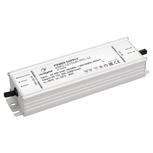 фото Блок питания arpv-lg12240-pfc-s2 (12v, 20.0a, 240w) (arlight, ip67 металл, 5 лет)