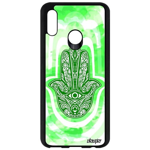 фото Ударопрочный чехол на телефон // honor 10 lite // "амулет хамса" стиль медальон, utaupia, светло-зеленый