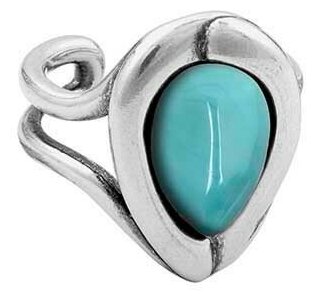 Кольцо Ciclon, муранское стекло, голубой, серебряный