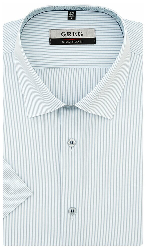 Рубашка мужская короткий рукав GREG 121/207/0373/ZN/1p STRETCH 