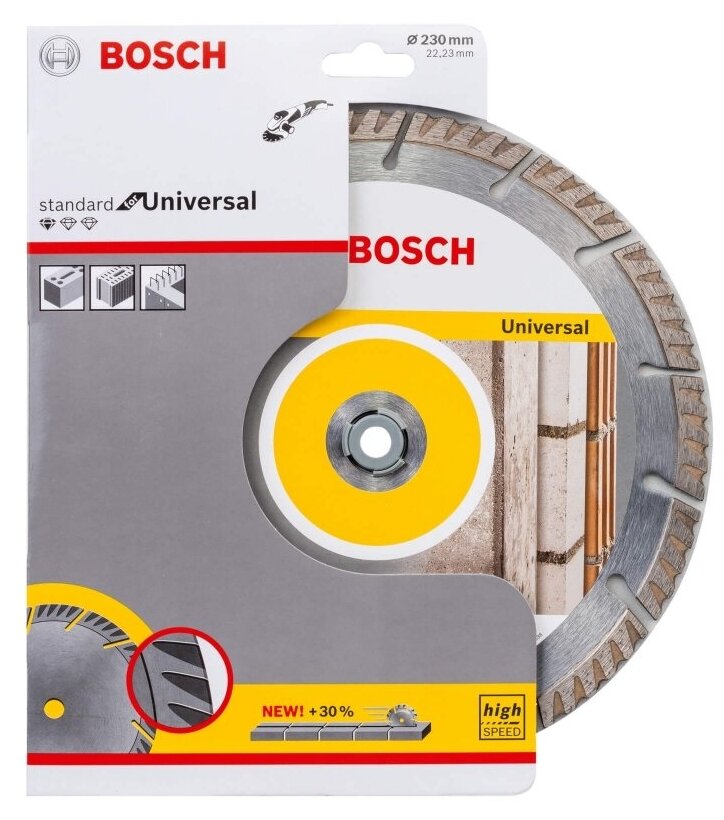 Алмазные диски (230х22.2 мм 2 шт.) Standard for Universal + SDS-clic гайка Bosch06159975H5