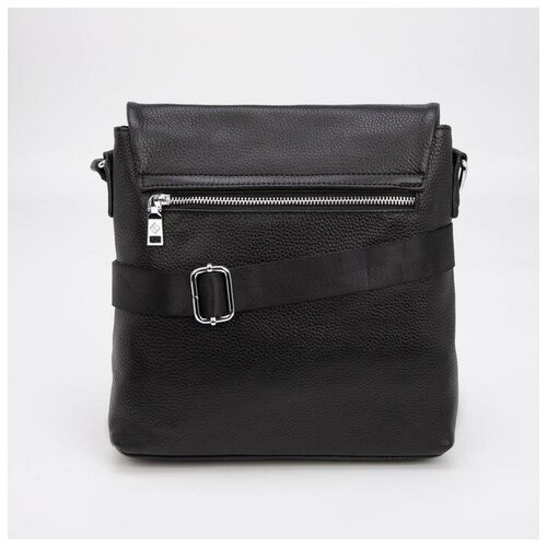 фото Планшет мужской на молнии, наружный карман, регулируемый ремень, цвет чёрный