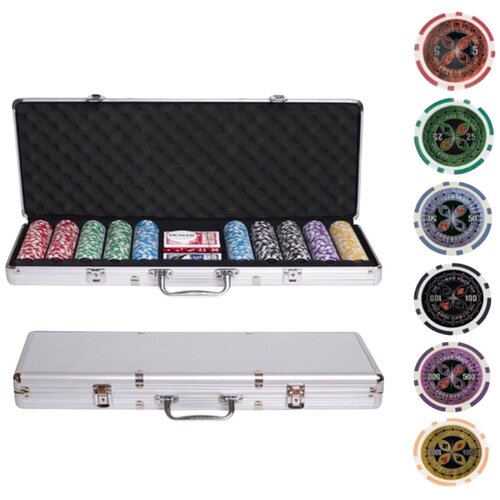 Покер/Покерный набор Ultimate, 500 фишек 11,5 г с номиналом в чемодане и сукно в подарок покерный набор ultimate 500 фишек 11 5 г с номиналом в чемодане