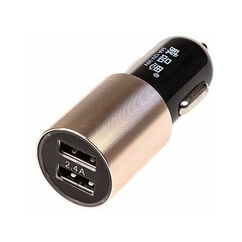 Зарядное устройство (адаптер) 12/24V USBх2 (1.0А+2.4А) SW Черный/золото в коробке