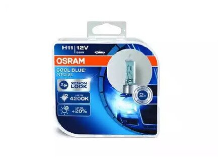 Лампа автомобильная галогенная OSRAM COOL BLUE INTENSE H11 64211CBN-HCB 12V 55W PGJ19-2 2 шт. (старый арт 64211CBI-HCB)