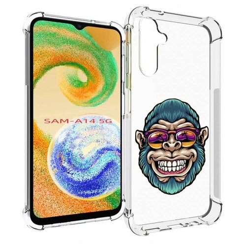 Чехол MyPads обезьяна улыбается для Samsung Galaxy A14 4G/ 5G задняя-панель-накладка-бампер чехол mypads обезьяна в очках для samsung galaxy a14 4g 5g задняя панель накладка бампер