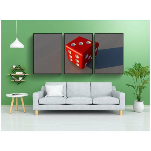 фото Набор модулных постеров для интерьера "игральная кость, игра, случайный" 60x90 см. в тубусе, без рамки lotsprints