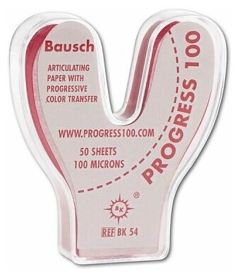 BK 54 артикуляционная бумага 50 листов красная 100 мкм подкова 2689₽